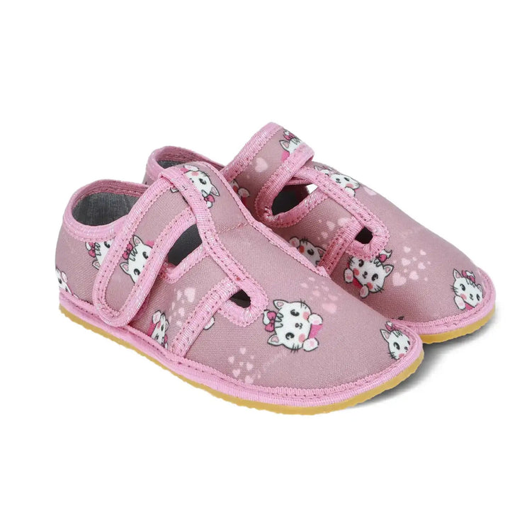 Kids Barefoot Slippers "Pink Cat" - MyMara