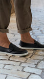 Moccasins Amadeus - Men's Leather Moccasins with Metal Buckle - MyMara
